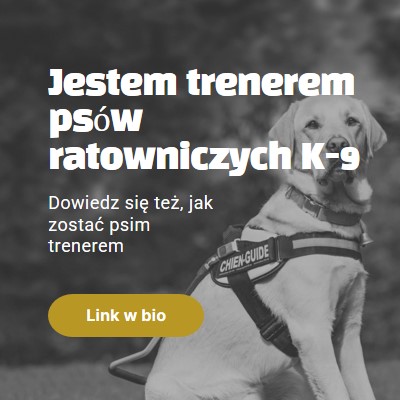 Jestem trenerem psów ratowniczych black modern-simple