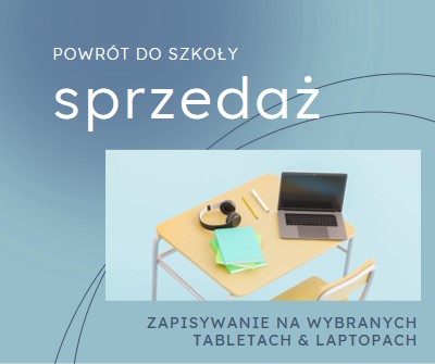 Powrót do sprzedaży w szkole blue modern-simple