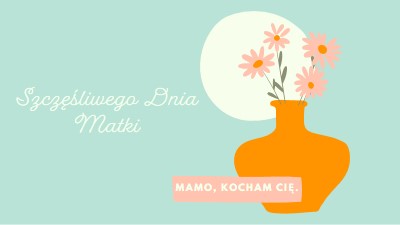 Mamo, kocham cię blue whimsical-line