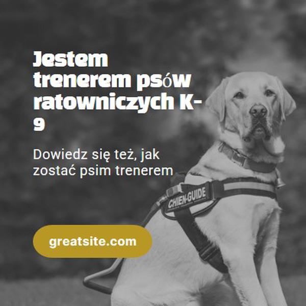 Jestem trenerem psów ratowniczych black modern-simple