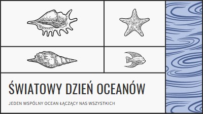 Szczęśliwego Światowego Dnia Oceanów white vintage-retro