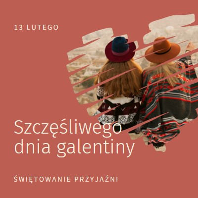 Świętowanie przyjaźni kobiet red modern-simple