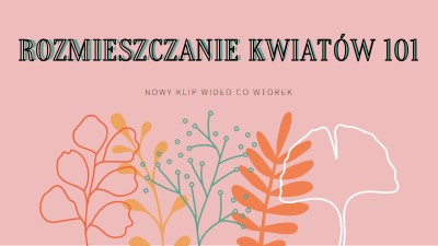 Zalotne kwiaty pink whimsical-line