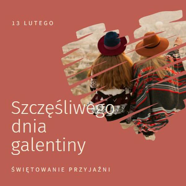 Świętowanie przyjaźni kobiet red modern-simple