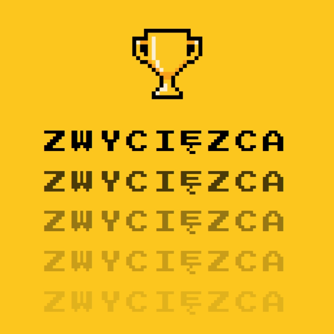Życie trofeum yellow vintage-retro