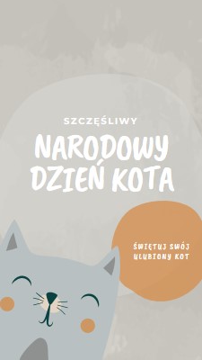 Szczęśliwego Narodowego Dnia Kota gray organic-simple