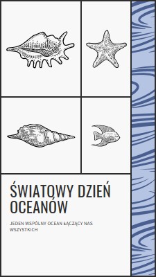 Szczęśliwego Światowego Dnia Oceanów white vintage-retro