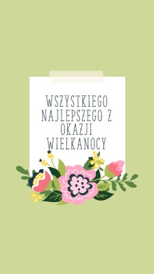 Kwiaty wielkanocy green whimsical-line