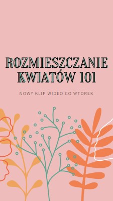 Zalotne kwiaty pink whimsical-line