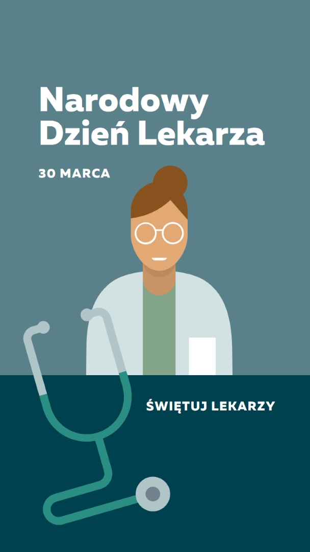 Narodowy Dzień Lekarza blue modern-color-block