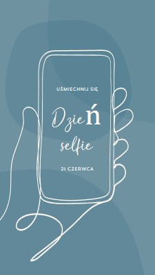 Pewność selfie blue whimsical-line