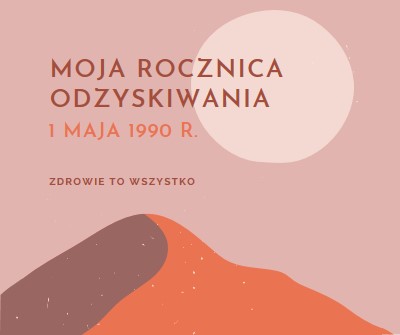 Moja rocznica odzyskiwania pink organic-boho