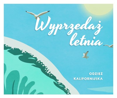 Ogłoszenie sprzedaży letniej blue vintage-retro