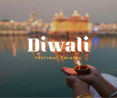 Światło Diwali blue modern-simple