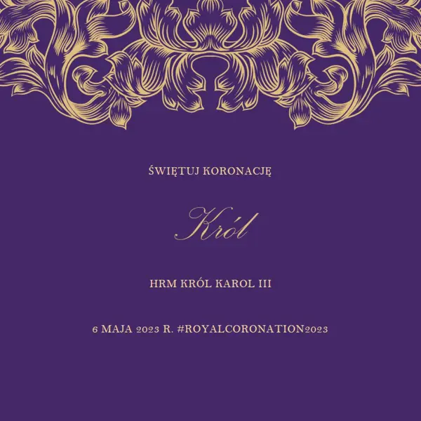 Koronacja pasuje do króla purple modern-simple