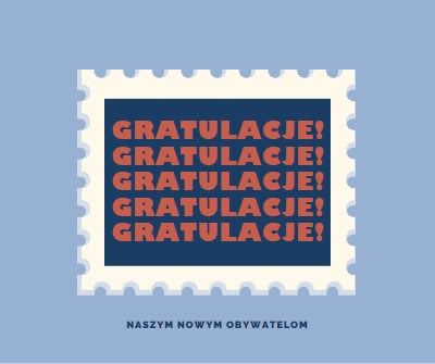 Gratulacje dla naszych nowych obywateli blue modern-simple