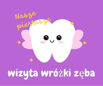 Pierwsza wizyta wróżki zęba purple whimsical-color-block