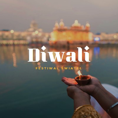 Światło Diwali blue modern-simple