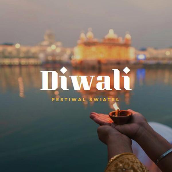 Światło Diwali blue modern-simple