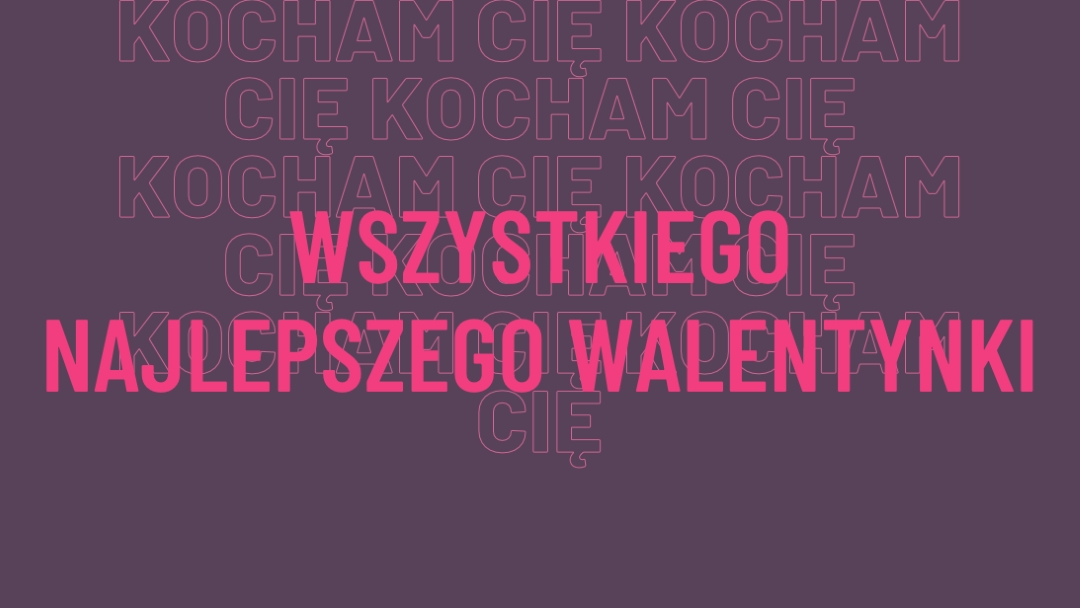 Kocham cię, walentynka purple modern-bold