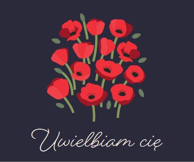 Uwielbiam cię black whimsical-line