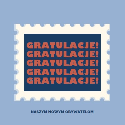 Gratulacje dla naszych nowych obywateli blue modern-simple