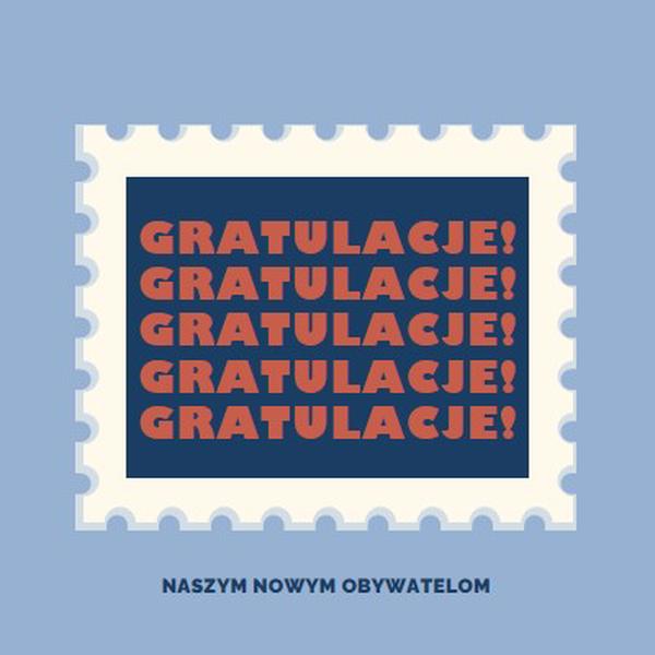 Gratulacje dla naszych nowych obywateli blue modern-simple