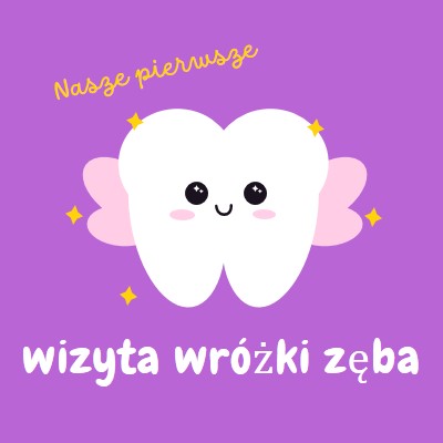 Pierwsza wizyta wróżki zęba purple whimsical-color-block