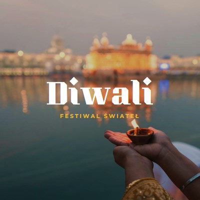 Światło Diwali blue modern-simple