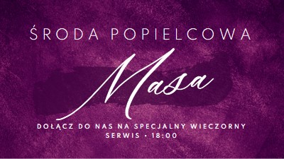 Środa Popielcowa Msza św. purple modern-simple