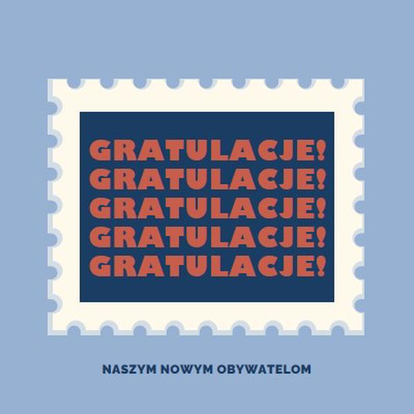 Gratulacje dla naszych nowych obywateli blue modern-simple