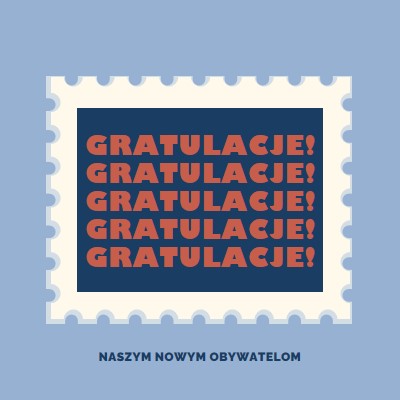 Gratulacje dla naszych nowych obywateli blue modern-simple