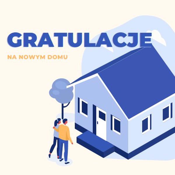 Gratulacje dla właściciela domu white modern-color-block