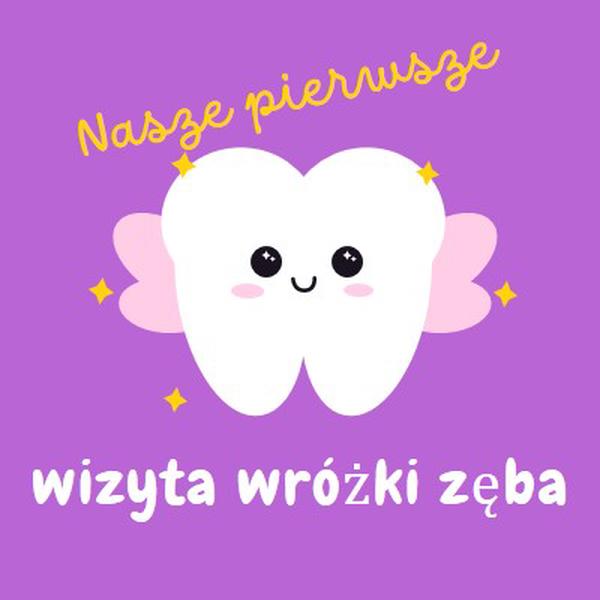 Pierwsza wizyta wróżki zęba purple whimsical-color-block