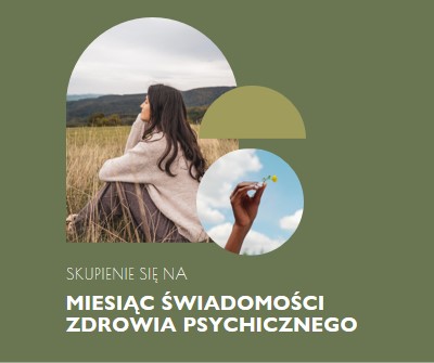 Skupienie się na zdrowiu psychicznym green modern-simple