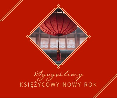 Obchody Księżycowego Nowego Roku red modern-simple