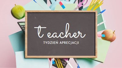 Docenianie nauczycieli pink modern-simple