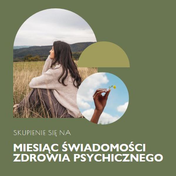 Skupienie się na zdrowiu psychicznym green modern-simple