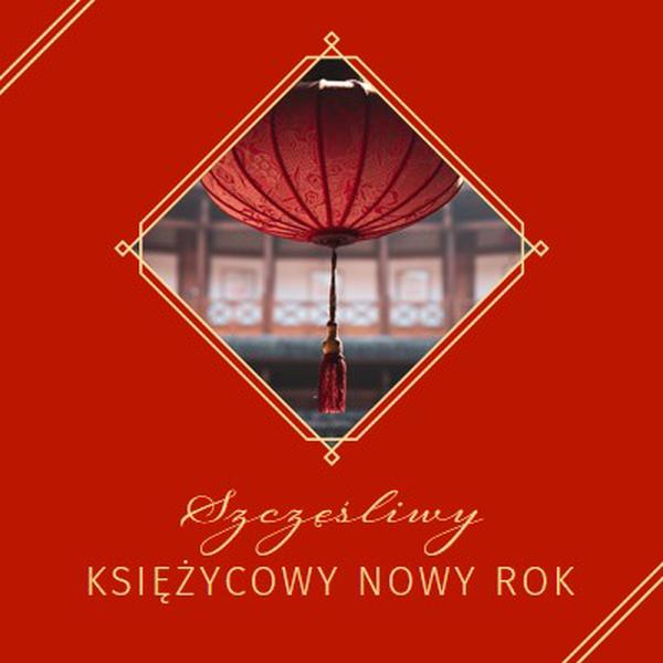 Obchody Księżycowego Nowego Roku red modern-simple