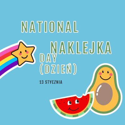 Szczęśliwego Narodowego Dnia Naklejki blue whimsical-color-block