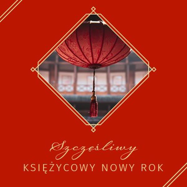 Obchody Księżycowego Nowego Roku red modern-simple