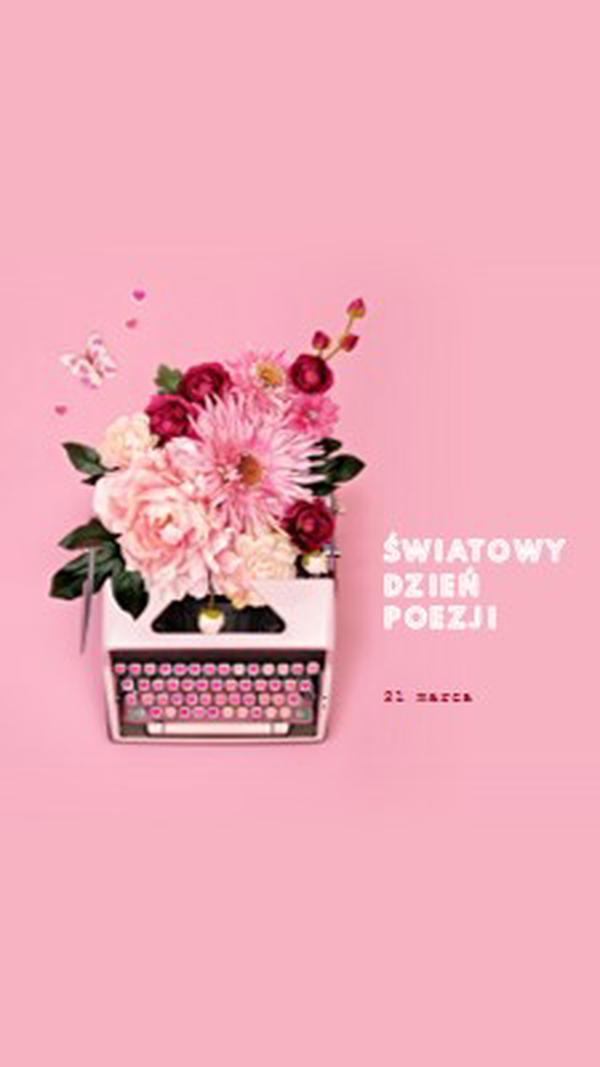 Kwitnące litery pink vintage-botanical