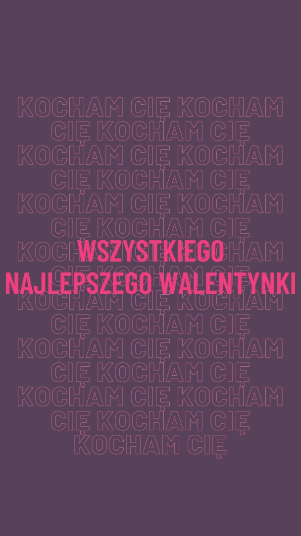 Kocham cię, walentynka purple modern-bold