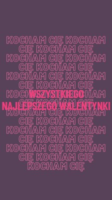 Kocham cię, walentynka purple modern-bold