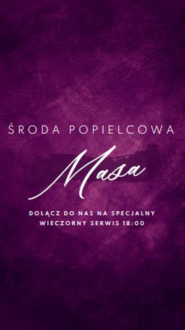 Środa Popielcowa Msza św. purple modern-simple