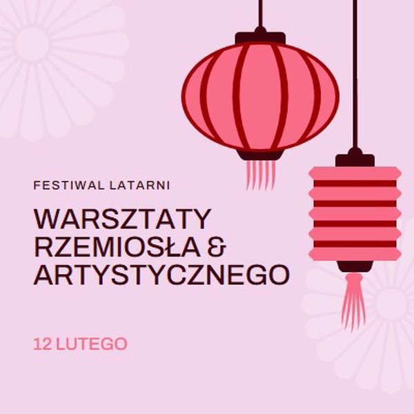 Warsztaty Festiwalu Latarni pink modern,whimsical,graphics,minimal,bold,typographic