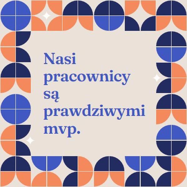 Pracownicy z podziękowaniem blue simple,retro,frame,shapes,fun,geometric