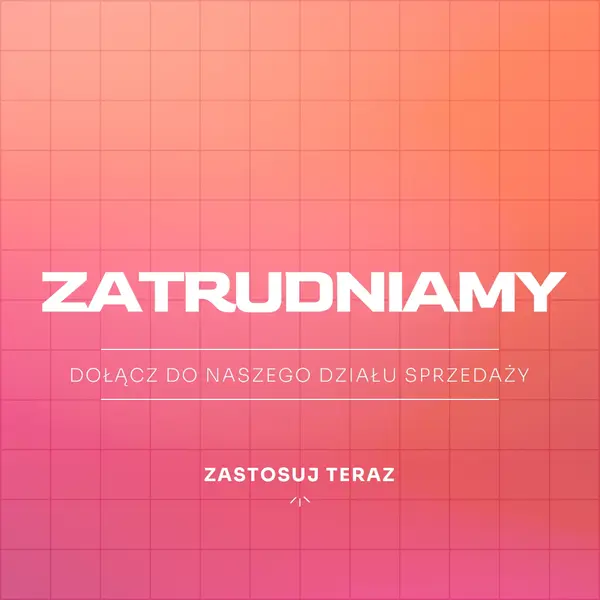 Zatrudniamy — dołącz do nas! pink simple,bold,gradient,grid,minimal,bright