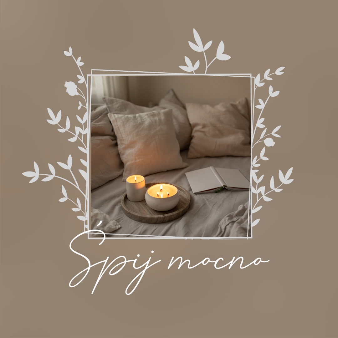 Śpij mocno dziś wieczorem brown elegant,floral,frame,handwriting,rustic,