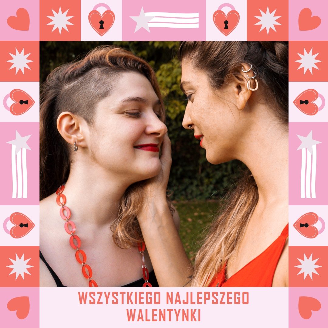 Szczęśliwe Walentynki pink maximalist,fun,frame,photo,pattern,shapes